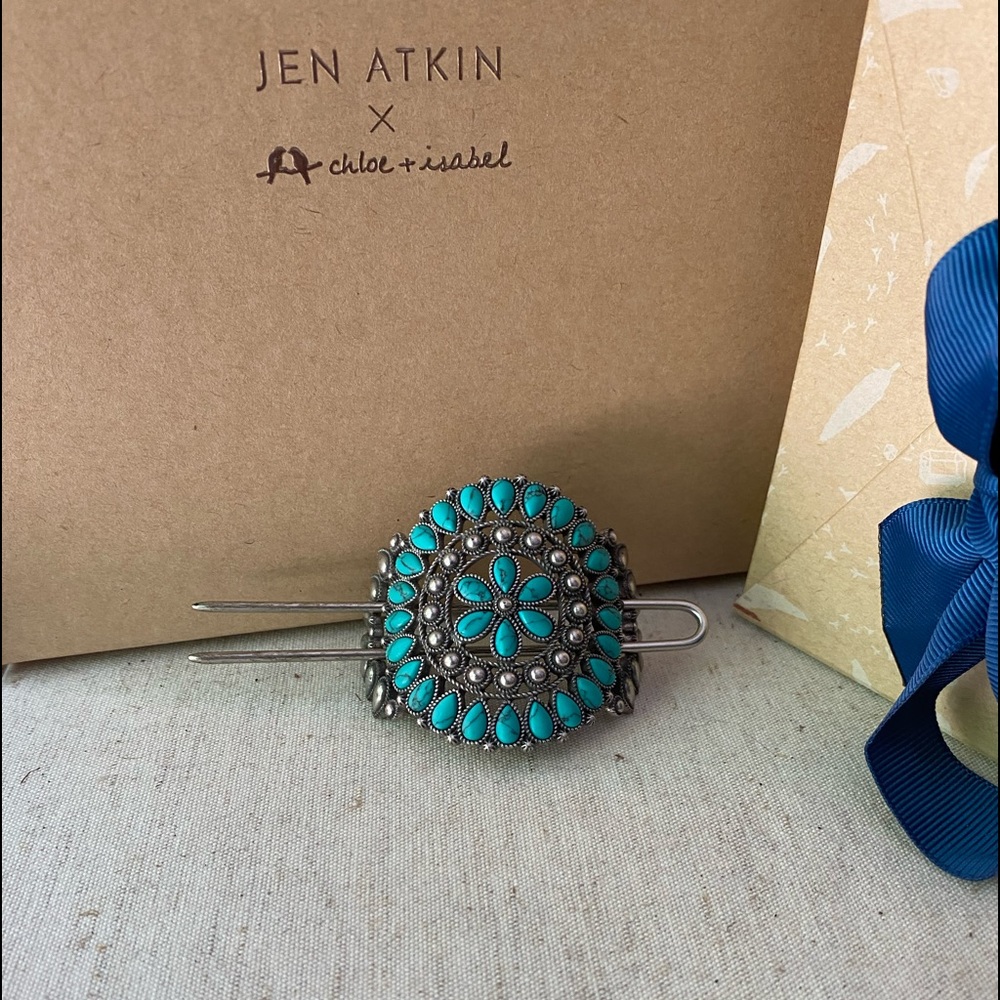 💥💥EUC Jen Atkin x C+I Turquoise Ponytail Holder